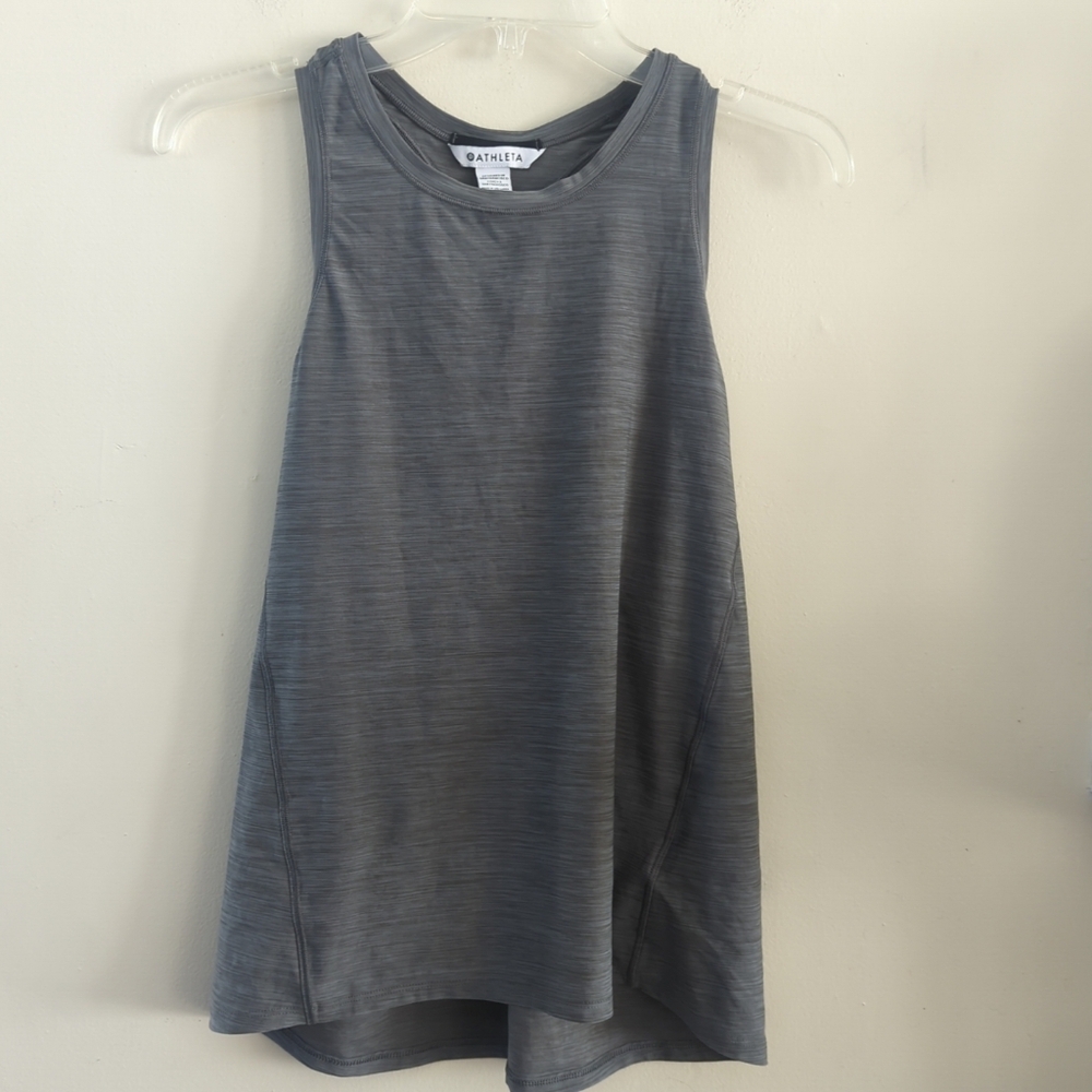 Athleta Charcoal Sleeveless Razorback Workout Tank Size Extra Small Yoga/Gym
